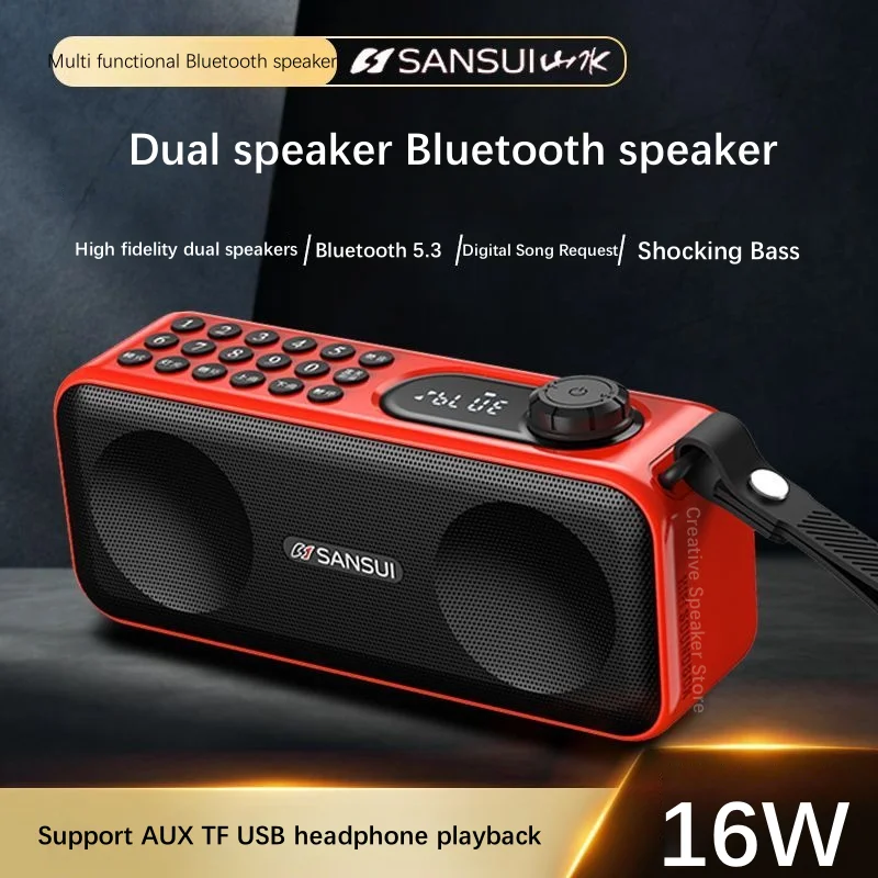 

New Sansui F59 Retro Radio Wireless Bluetooth Speaker Insert Card Mini Plug in Walkman Music Player Portable Stereo Subwoofer