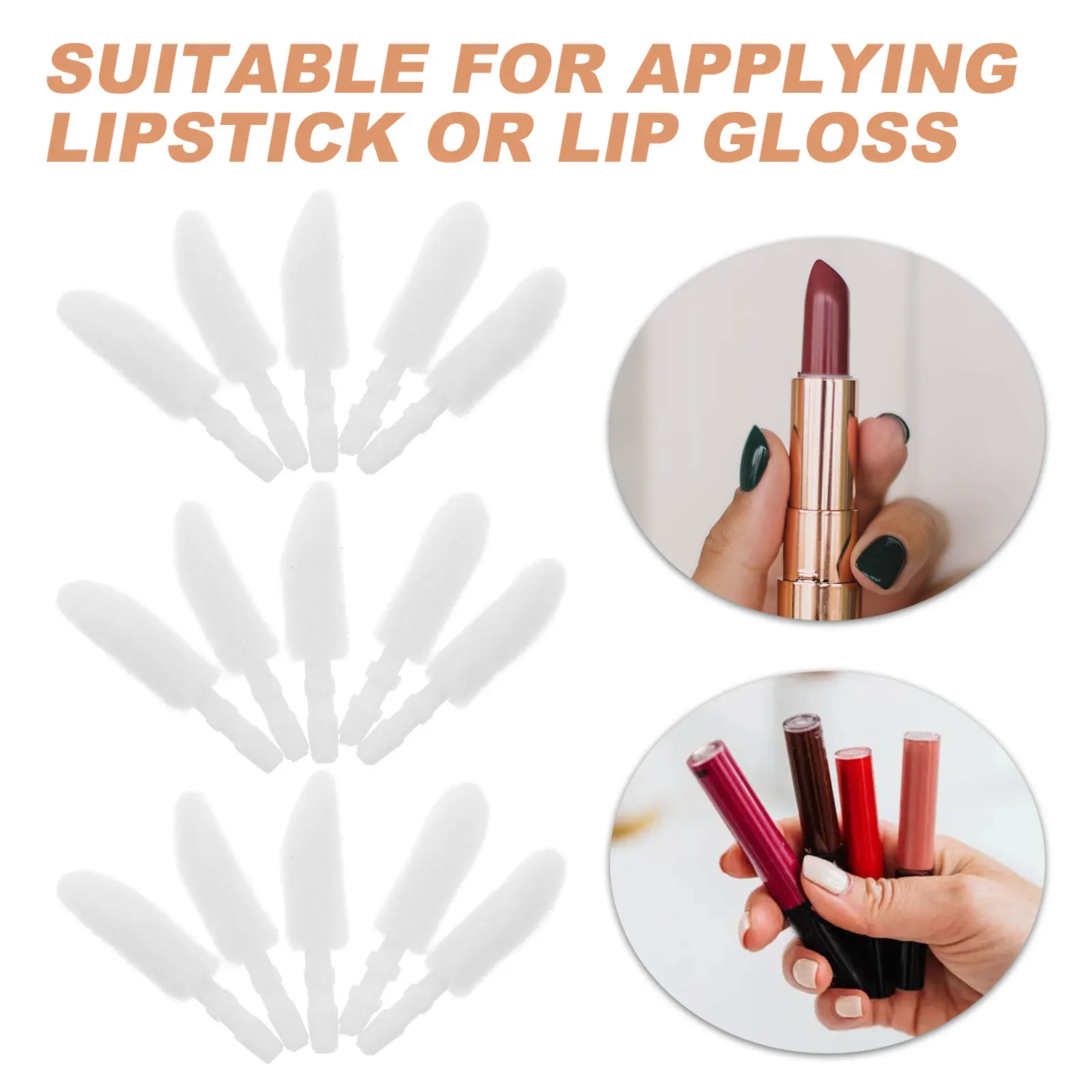 

300pcs Lip Brush Head Replacement Flocking Disposable Supple Gloss Applicator Wands Professional Salon Home Use Quality