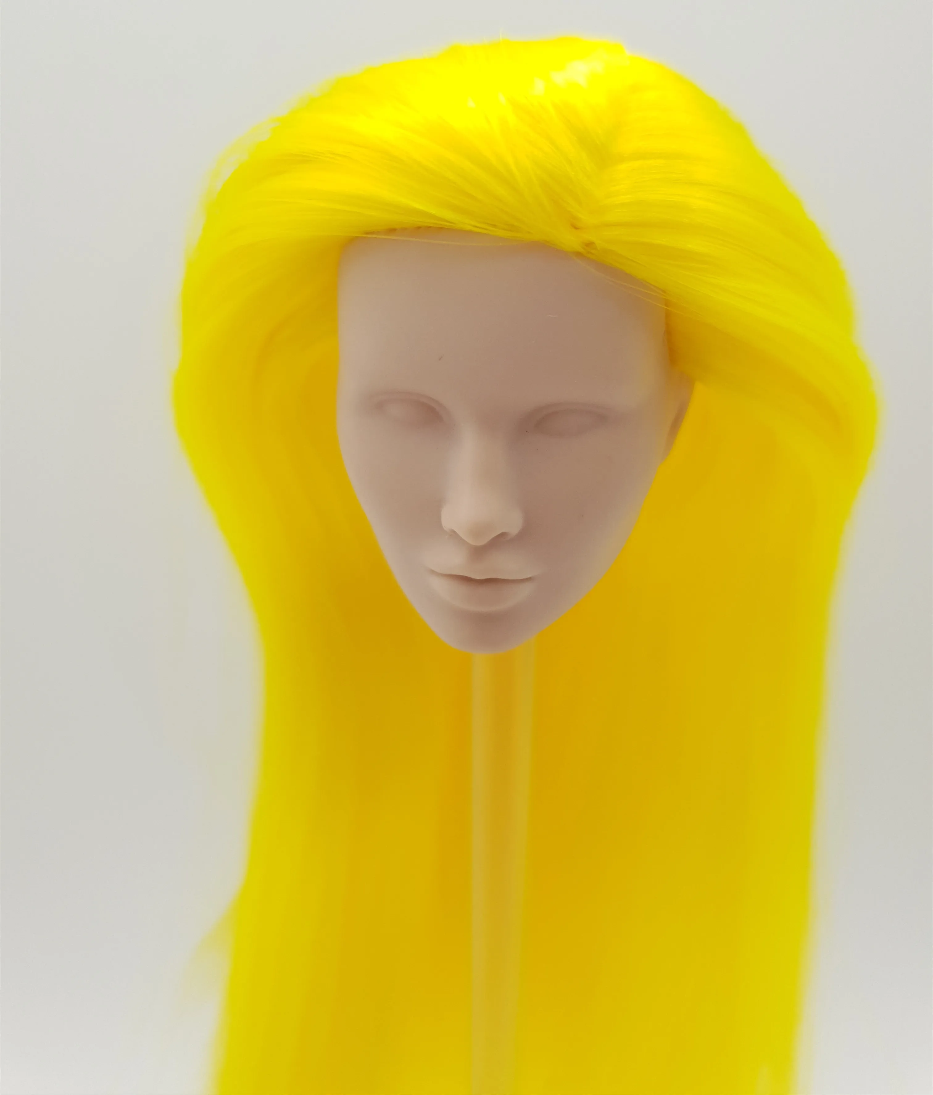 Fashion Royalty 1/6 Scale Yellow Hair Reroot Jem And The Holograms Japan Skin Blank Doll Head OOAK