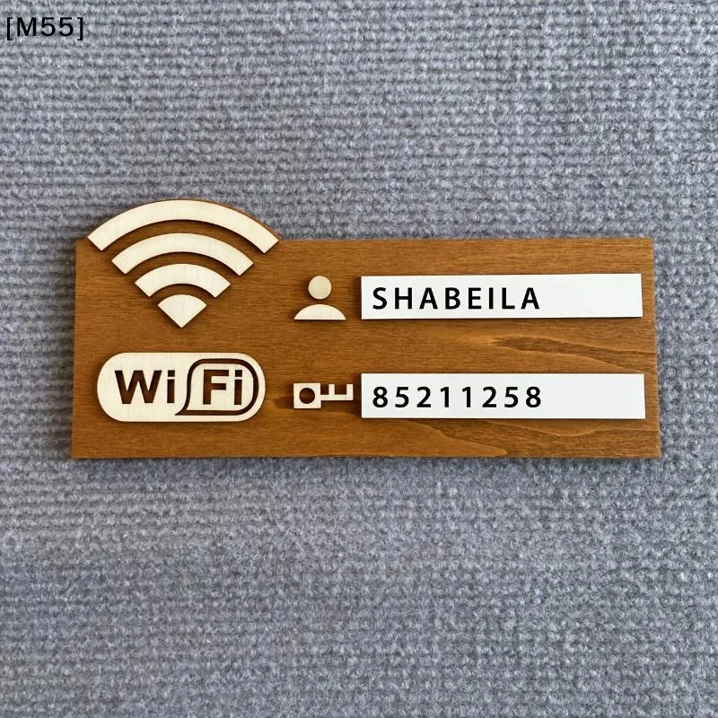 1PC Rustic Vintage Wooden WiFi Password Sign, Wall Mount Wireless Network Plaque, Multi-Purpose Home Decor Accessory [M55][M55]