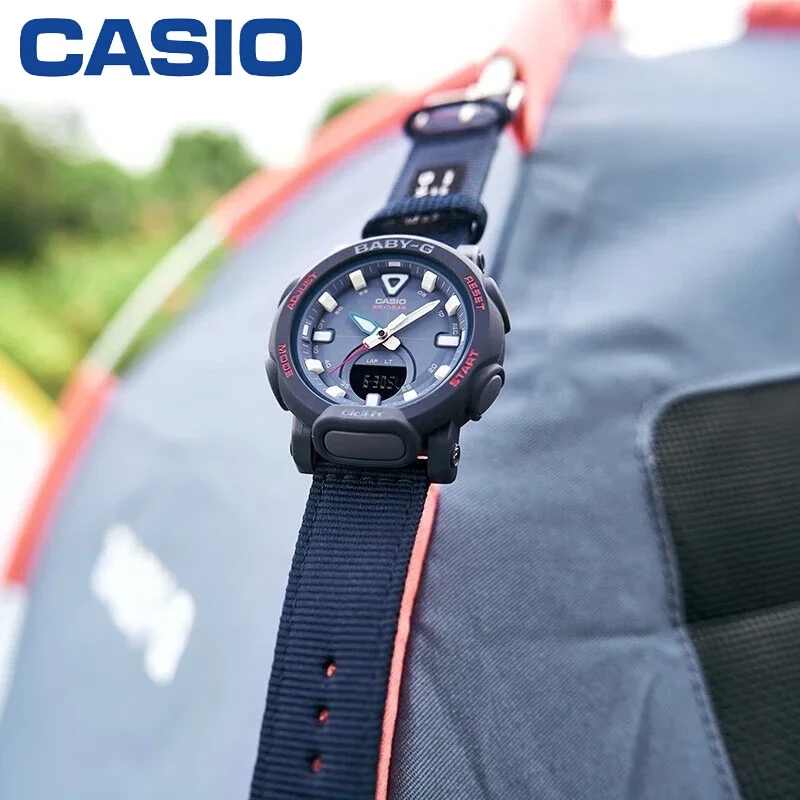 CASIO BGA-310C-2A Unisex Ana-Digital Wristwatch Shock Resistant Resin Case Fabric Strap 100M Waterproof Outdoor Sports Watch