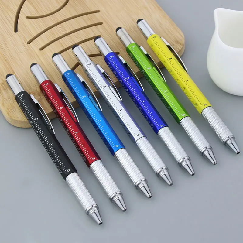 

80Pcs Multifunction Ballpoint Pen Screwdriver Ruler Spirit Level Creative Stationery Gift School Students Touch Screen Stylus