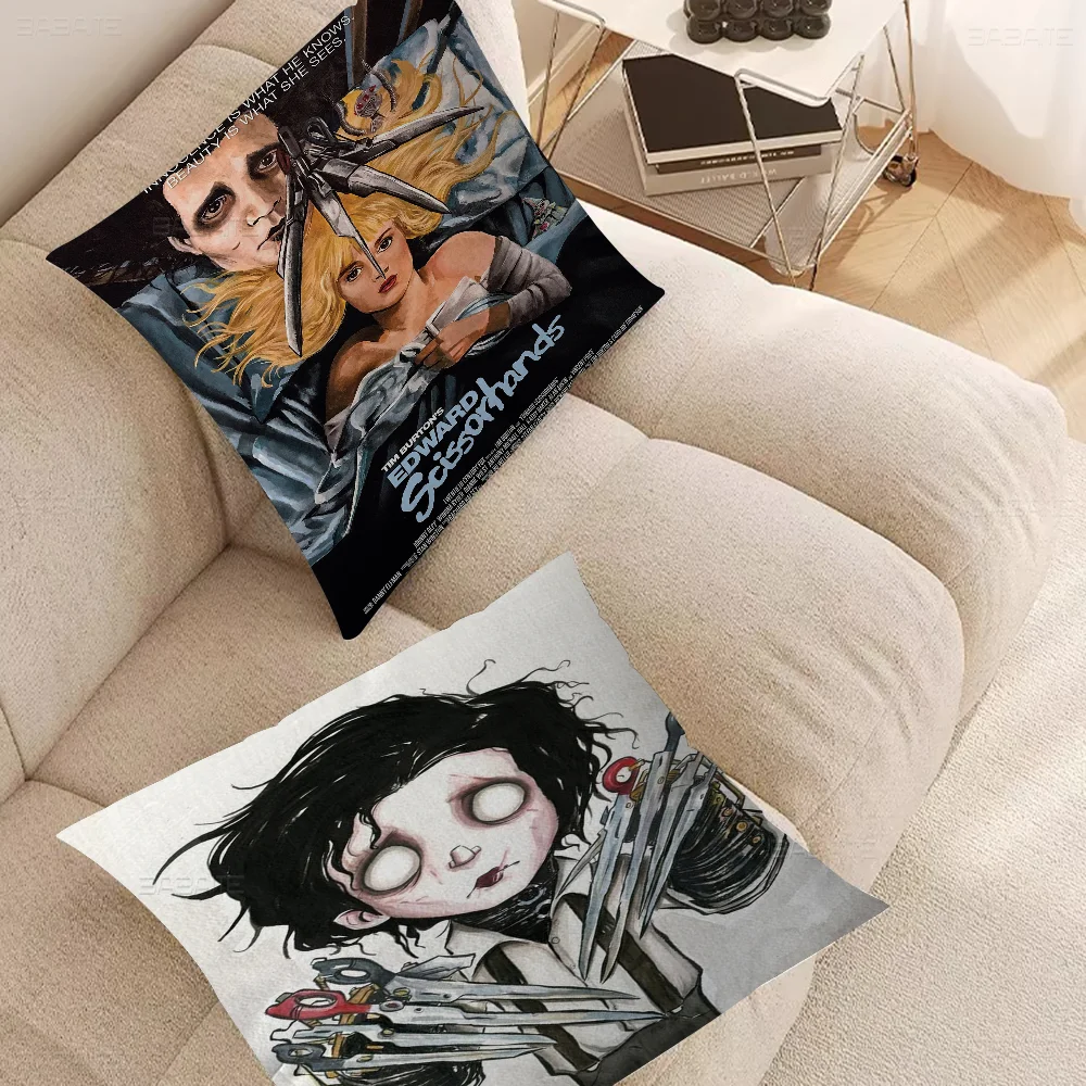 

Edward Scissorhands Office Cushion Pillowcase Car Cushion Cover45X45CM Lumbar Pillowcase Sofa Pillowcover