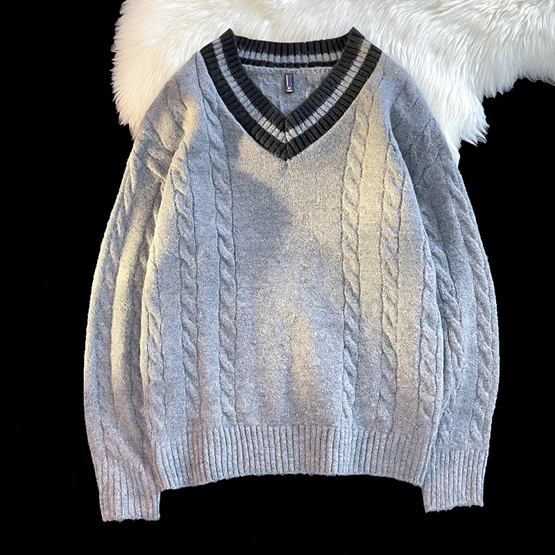 

Женская рубашка с длинным рукавом и v-образным вырезом, мужское теплое мягкое пальто, верхний свитер, повседневный вязаный пуловер, куртка, толстовка, осень-зима, модная базовая одежда