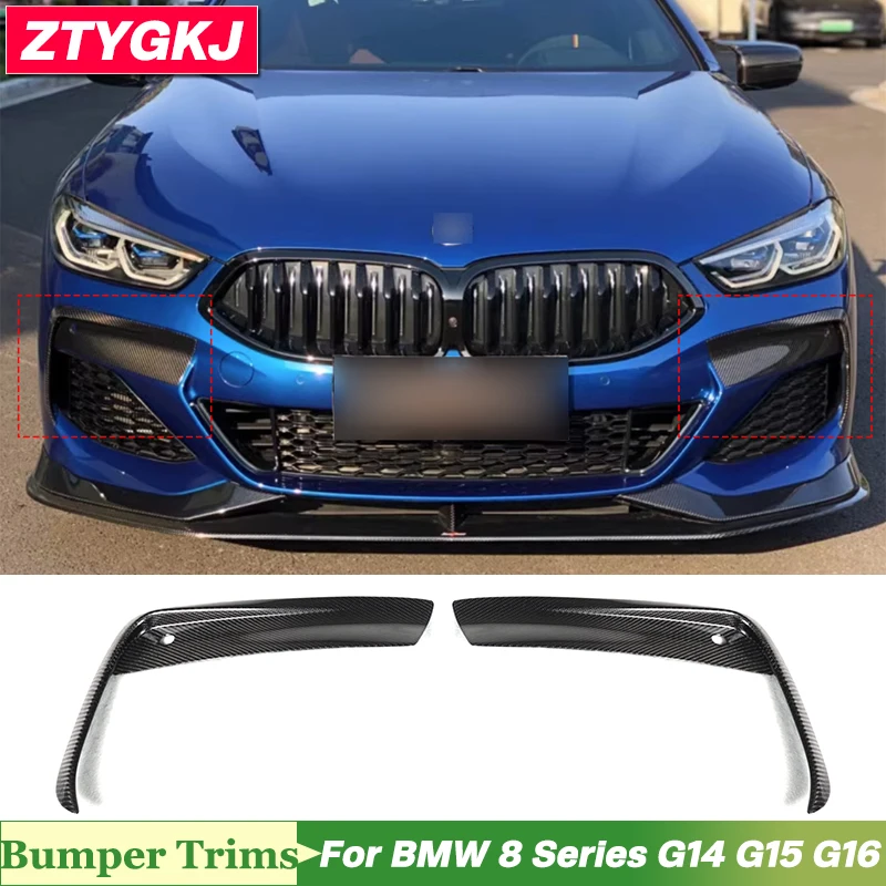 Carbon Fiber Material Front Bumper Air Vents Trims For BMW 8 Series G14 G15 G16 Tuning 2020 Up