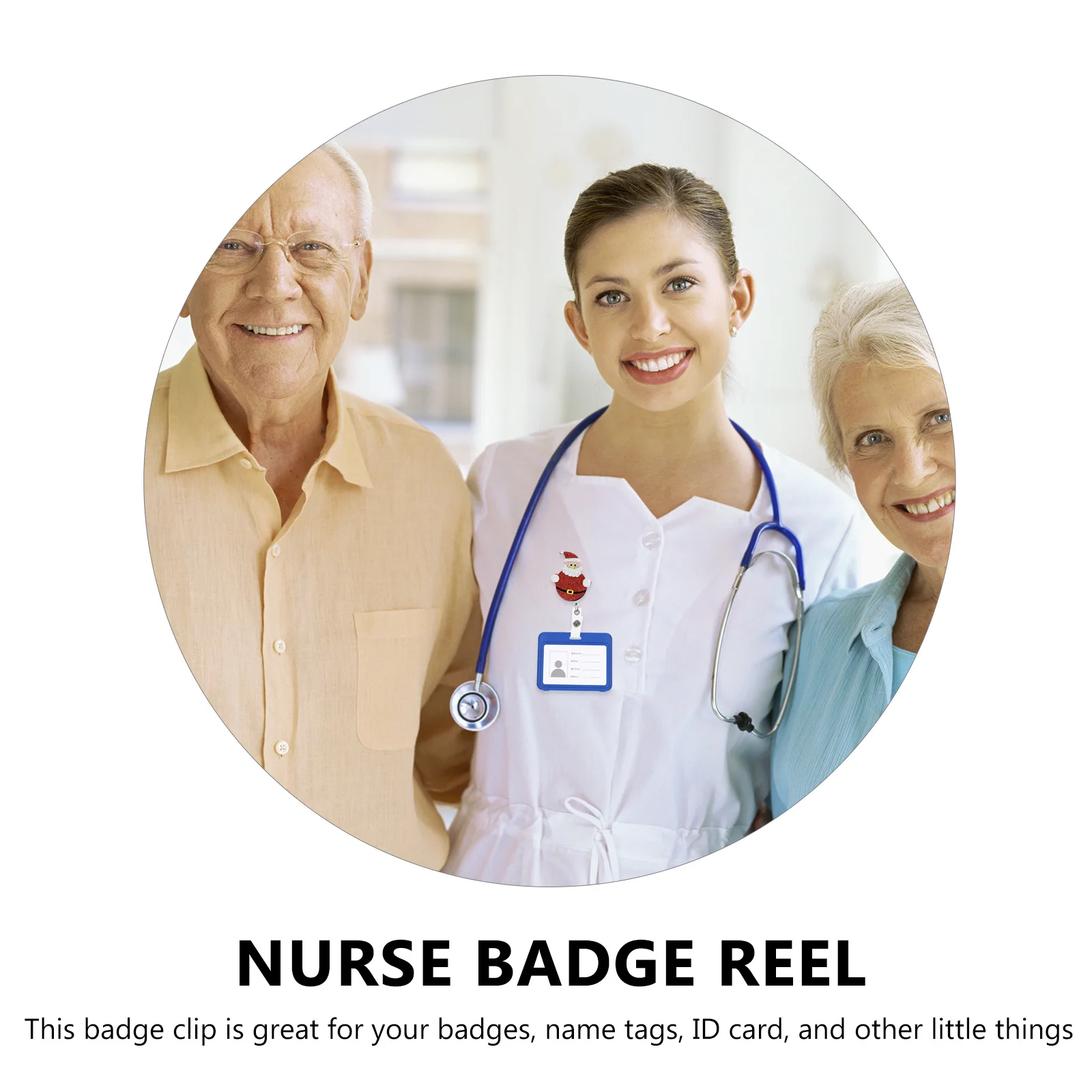 

COHEALI 4Pcs Christmas Pull Button ID Card Holder Badge Reel Retractable PVC Nurse Name Holder Decorative Vertical