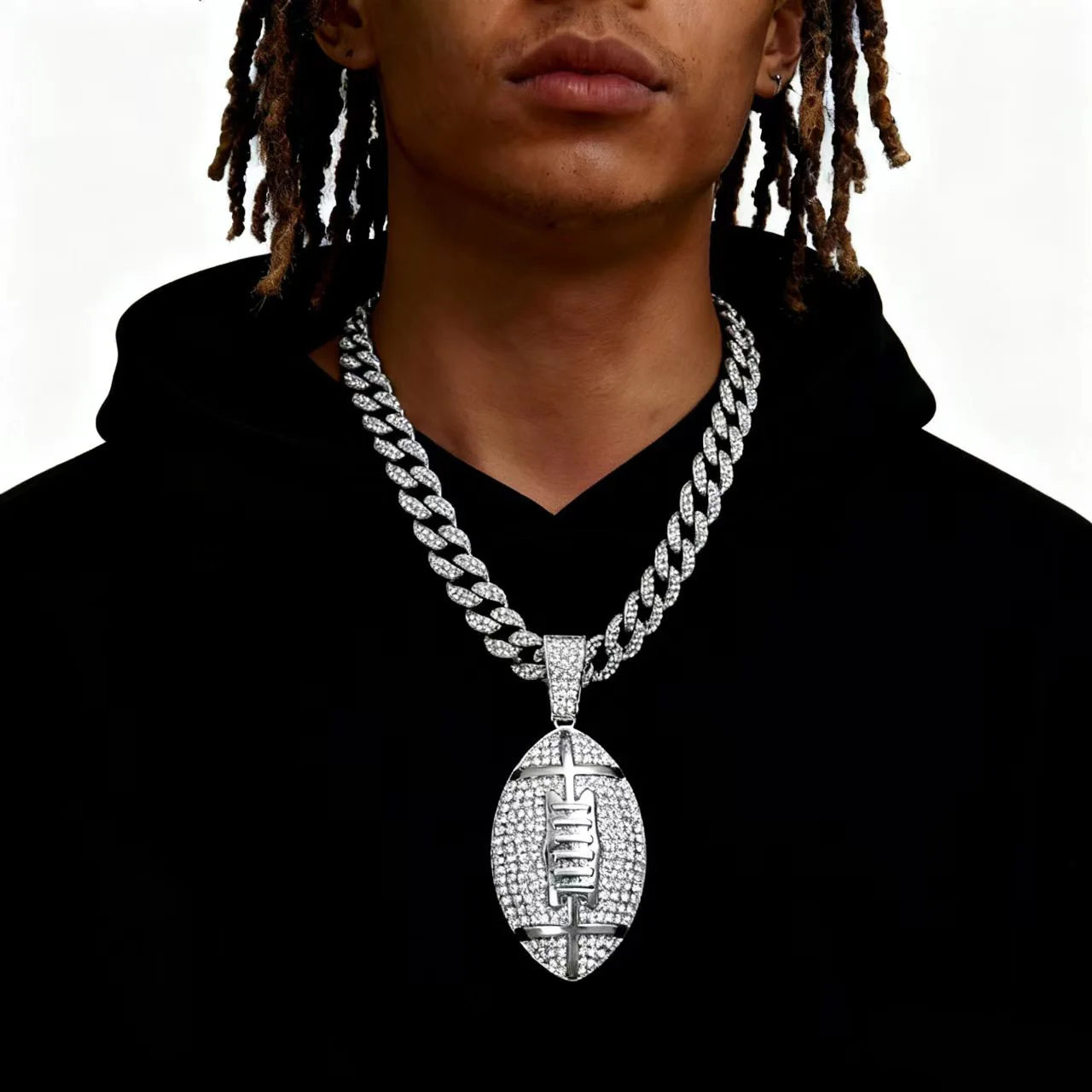 DIY accessories Original new Super Bowl American football hip hop wind diamond pendant chain European and American hip hop popul