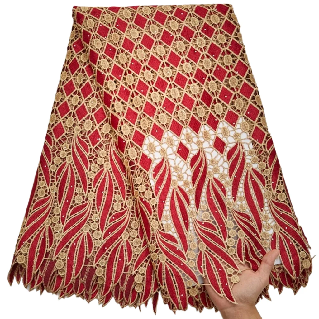 قماش دانتيل أفريقي SJD ، قابل للذوبان في الماء ، حبل جبير نيجيري ، جودة عالية ، أحدث تصميم ، حفل زفاف ، A2547 ، وصل حديثًا ،