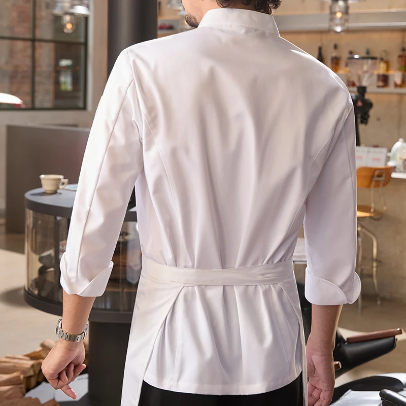 Meisterkochjacke für Hotelrestaurants, kulinarische Uniform, langärmeliger Kochmantel für Bäckereisexperten