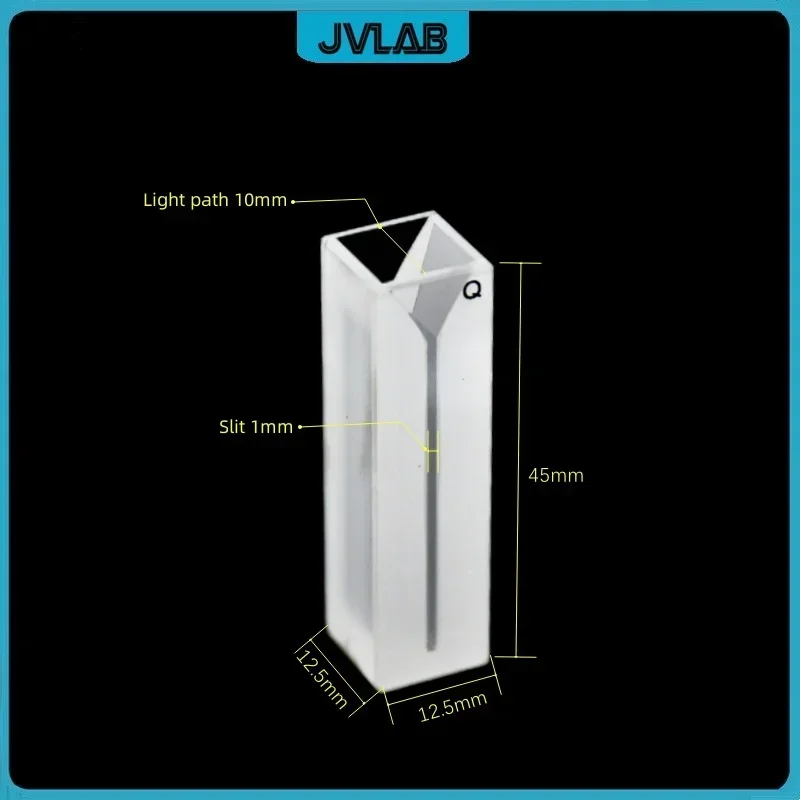 Micro Quartz Cuvette Slit 1 mm (Liquid Sample Cell ) 350 ul Quartz Absorption Cells 0.35 ml Made by Sintering Process Pack of 2