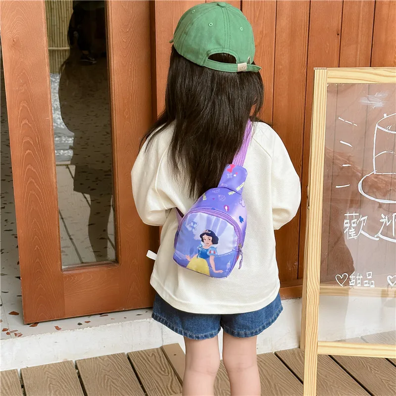 ديزني حقيبة الصدر لطيف حقيبة صغيرة في الهواء الطلق المجمدة إلسا حقيبة كتف للبنين بنات ألعاب الأطفال سنو وايت سستة الخصر حقيبة هدية