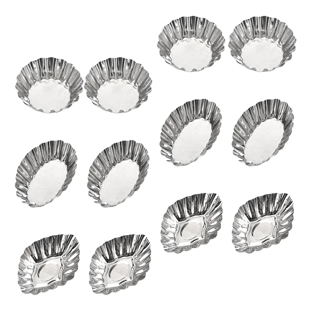 Stainless Steel Egg Tart Molds Non-Stick Cupcake Mini Pie Mould Reusable Muffin Baking Cup Tartlets Pans Bread Mold