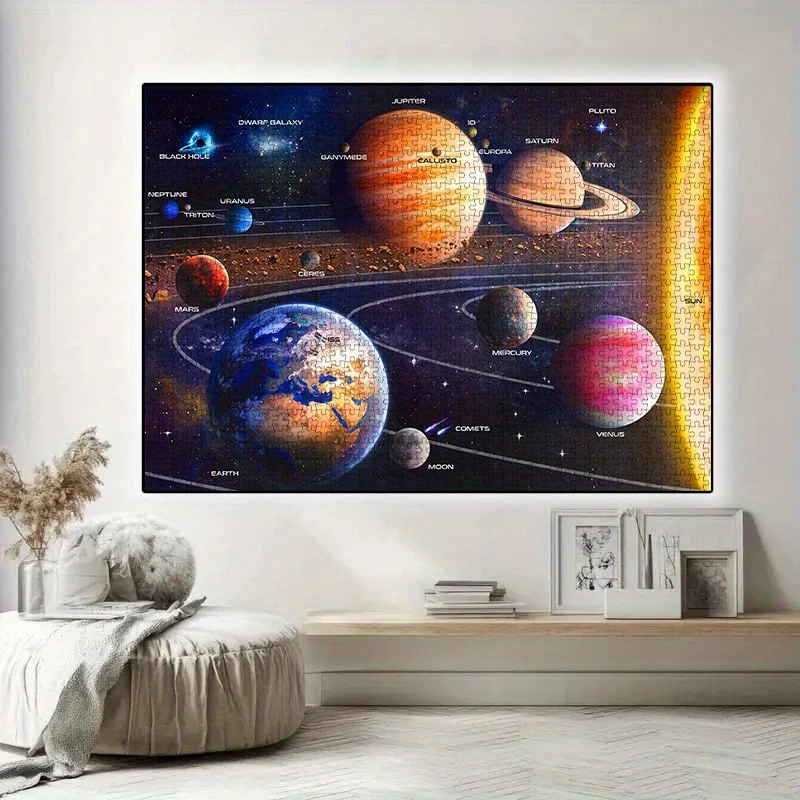 Solar System Planets Space Jigsaw Puzzle Adult Kids Astronomy Theme Intellectual Game Home Decor Puzzle Toy
