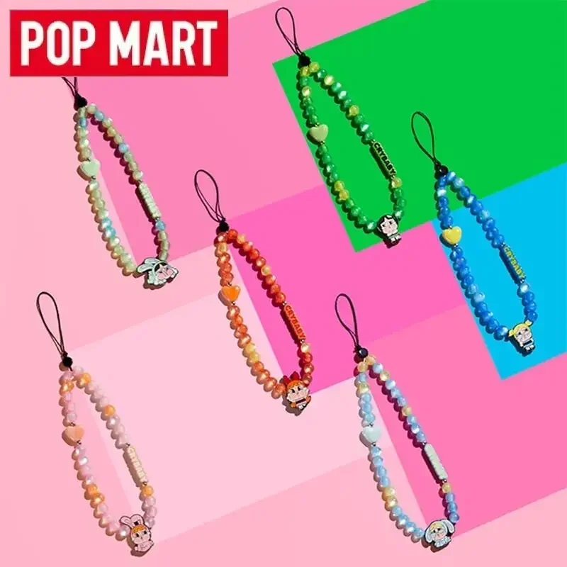 POP MART Crybaby X The Powerpuff Girls Series Phone Charm Genuine Blind Box Mystery Box Guess Bag Toys Doll Anime Figure Desktop