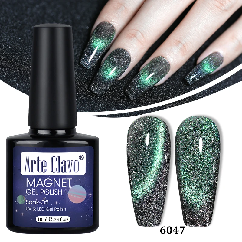 Arte Clavo Błyszczący Transparentny Żel Magnetyczny Kocie Oko Nowy Jednorożec Auroras Lakier do Paznokci Żelowy Holograficzny Efekt Hybrydowy