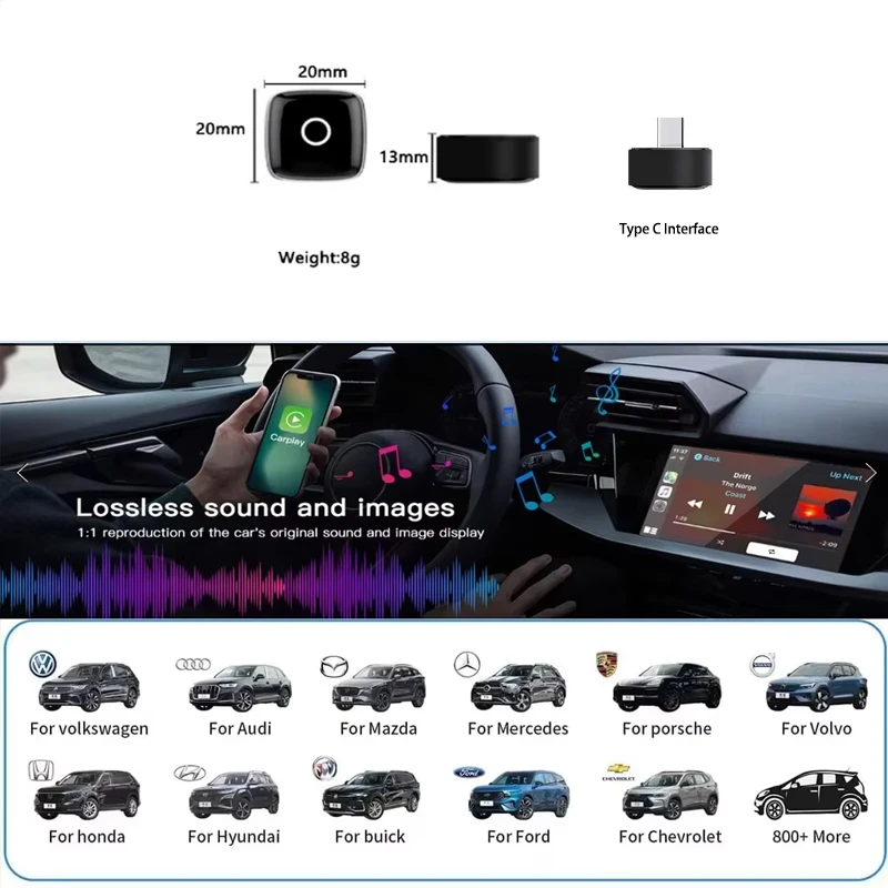 Skilldrive 2025 Adaptor CarPlay Nirkabel Yang Ditingkatkan Sistem Cerdas Kotak Pintar AI Otomatis Android Nirkabel untuk Mobil CarPlay Berkabel