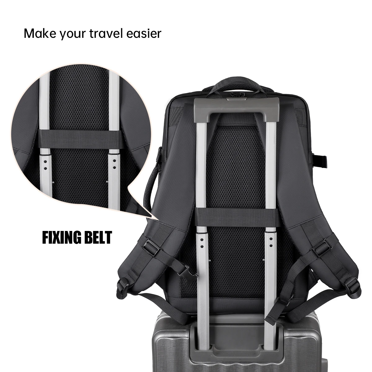 Backpack Commuter Bag Men's Black Computer Bag Men's Business Work Meeting Travel Backpack Large Capacity Travel Vacation
