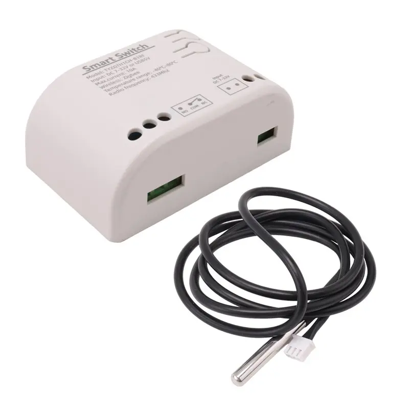 

AB47-Tuya Smart Zigbee Switch With Temperature Sensor Passive Dry Contact Zigbee Relay Work With Home Assistant