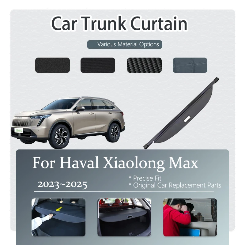 

Car Rear Trunk Curtain Cover For Haval Xiaolong Max PHEV 2023 2024 2025 Retractable Trunk Rack Partition Shelter Car Accessories