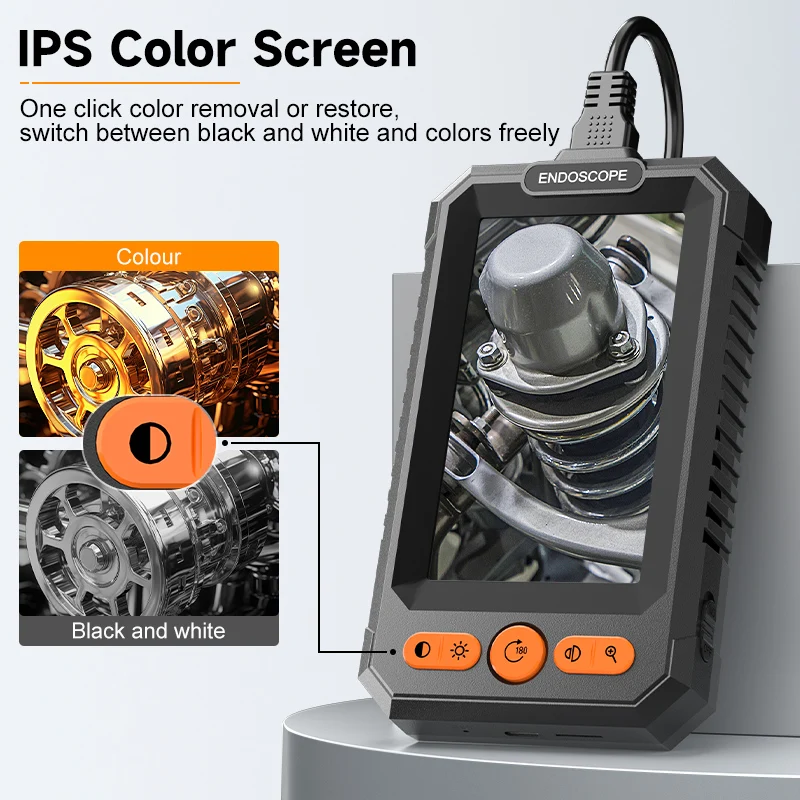 산업용 내시경 자동차 검사 내시경 배관 카메라 4.3인치 IPS 스크린 방수 HD1080P 8MM 프로브(8LED 포함)