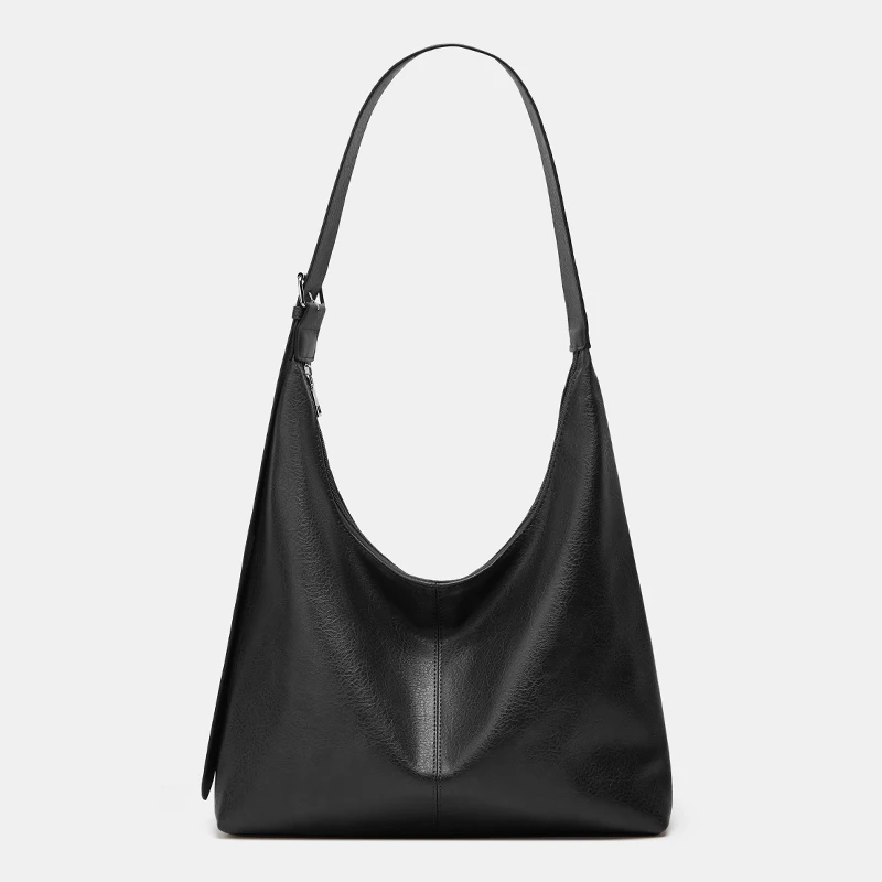 

European and American vintage versatile single shoulder crossbody bag, fashionable solid color texture large capacity tote bag