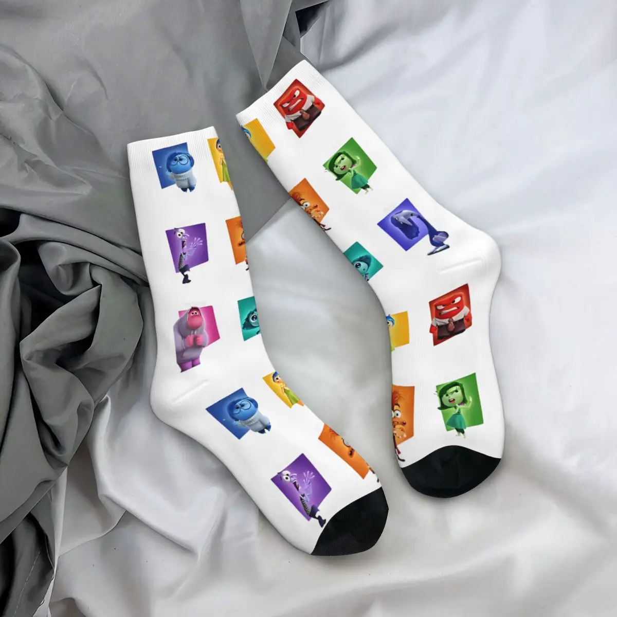 EMOTIONS-Chaussettes Harajuku en polyester pour hommes et femmes, bas de sport à l'envers, mode printemps, été, automne, hiver