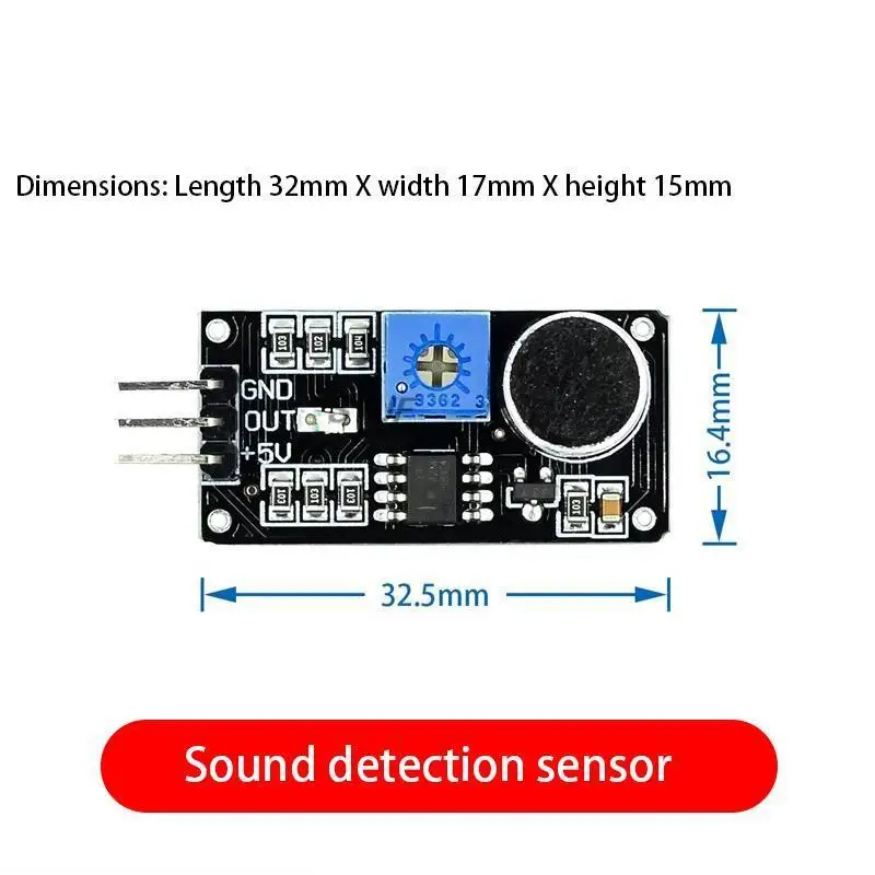 Elecrow Sound Sensor Module 3 pin Voice Sound Detection Sensor Amplifier LM393 Electret Electronics DIY Microphone Kit