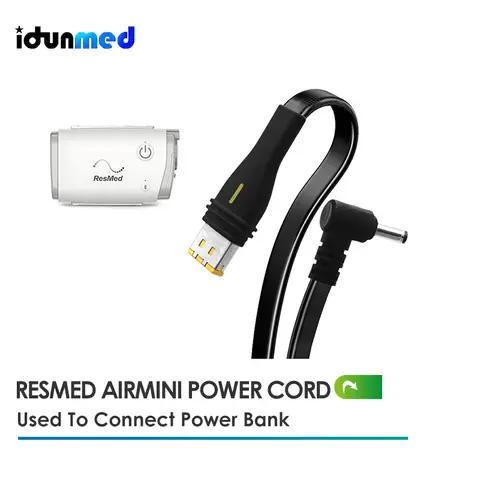 CPAP 배터리 코드 케이블 DC5521 플러그 공급 ResMed AirMini 기계 여행용 비행기 기차 차량 휴가 휴일