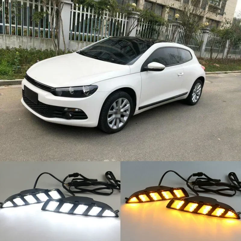 2PCS For Volkswagen Scirocco 2011 2012 2013 2014 2015 driving LED DRL Daytime Running Light Daylight 12V Fog lamp