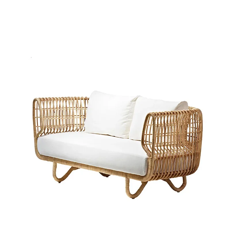 

Rattan sofa Outdoor courtyard chair Garden South East Asia style rattan balcony Small tea