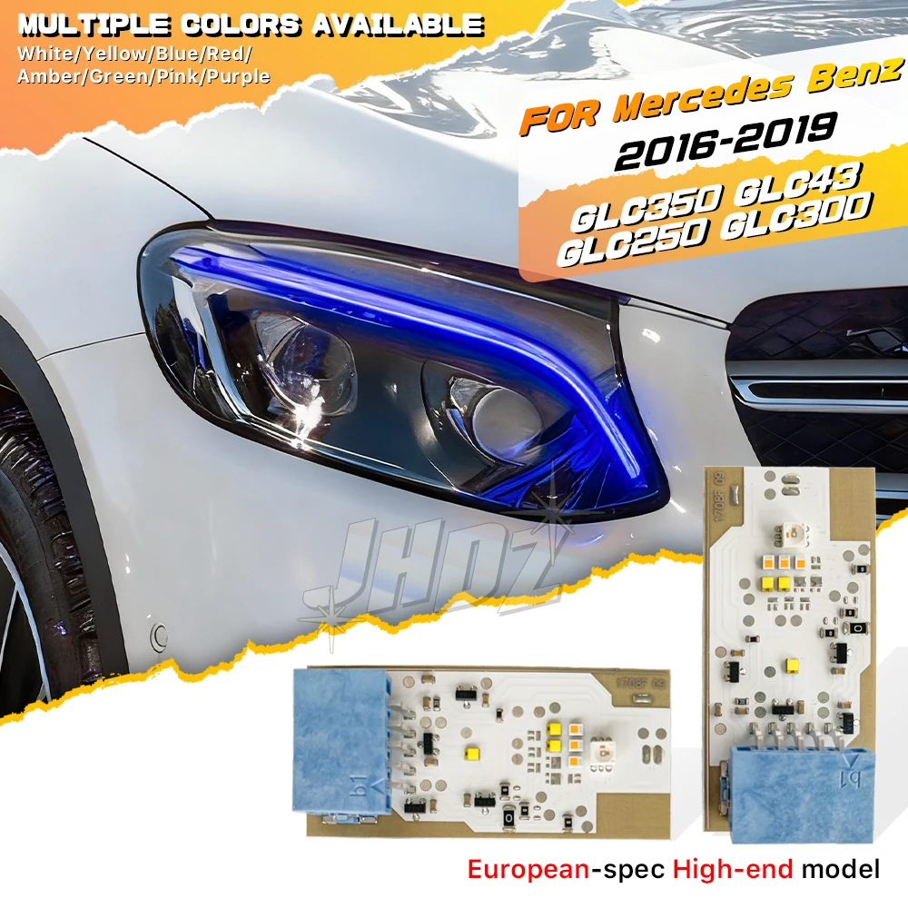

Светодиодные платы Blue Angel Eyes DRL для Mercedes W253 GLC Class GLC250 GLC220 GLC200 GLC300 16-19 Светодиодные фары дневного света