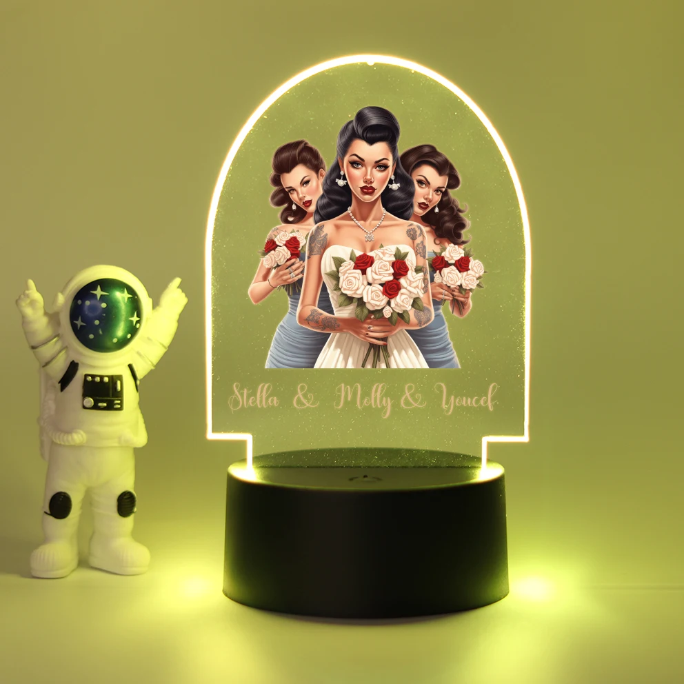 Personalized Custom  Sister Cartoon  Night Light Kids Toy For Home Children'S Night Light Rgb Night Lights Led