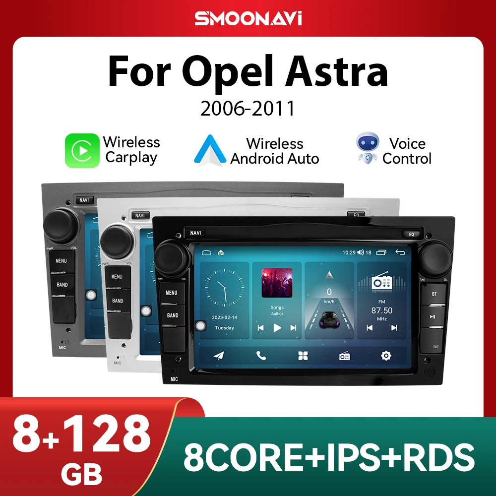 128G Wireless Carplay Android12 Car Radio Player For Opel Astra H G J Antara Vectra C B Vivaro Corsa C D Zafira B 4G-LTE RDS DSP