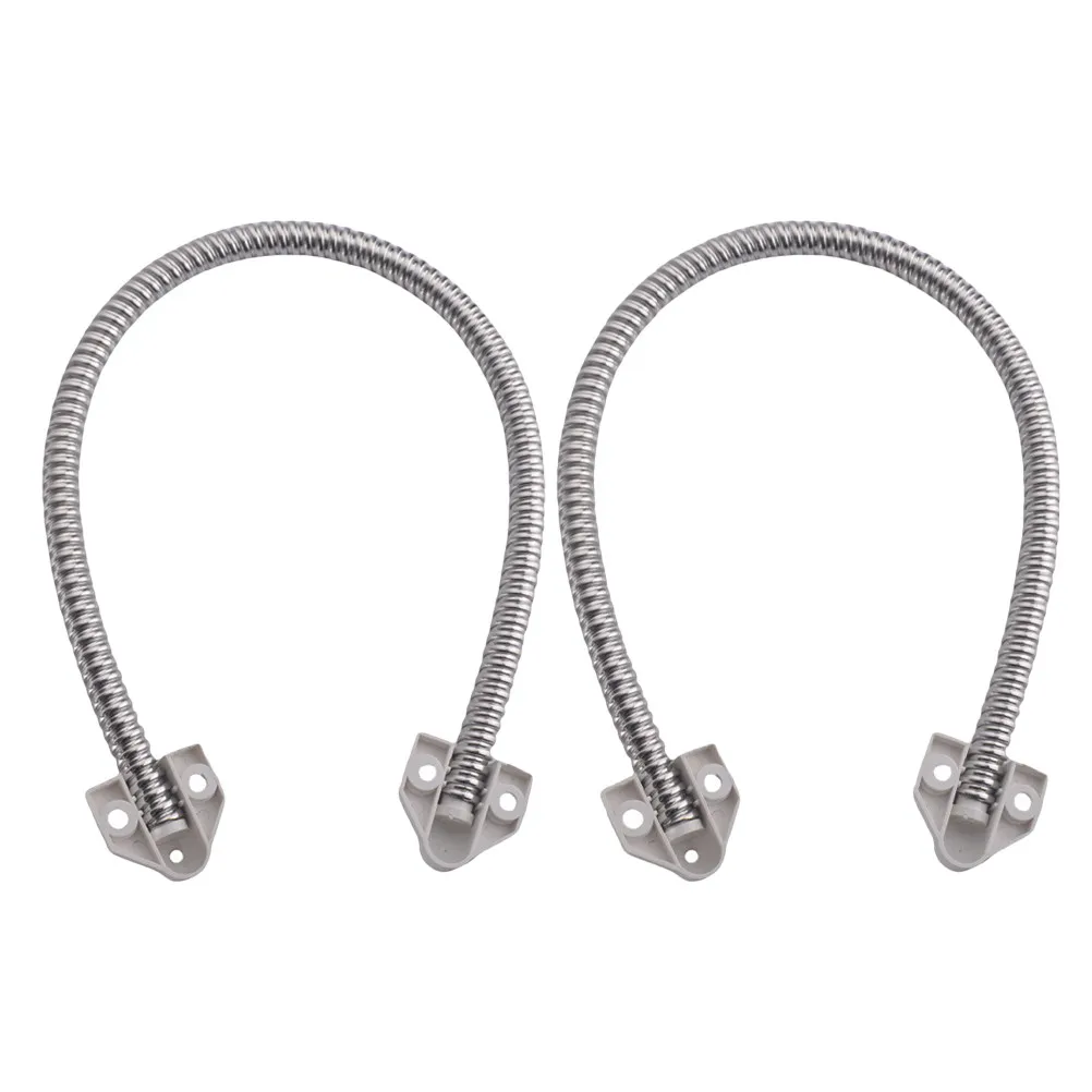 

2Pcs Door Loop Wire Protector Stainless Flexible Gooseneck Cable Sleeve Exposed Mount End System Cable Protector