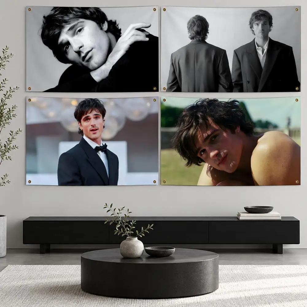 Actor Jacob Elordi Flags Decorative Flag Banner Wall Hanging, Indoor Outdoor Wall Decor for Yard Garden Patio Porch