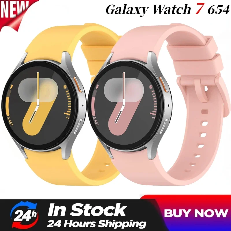 Nahtloses Silikonarmband für Samsung Galaxy Watch 7 6 5 4 44mm 40mm Original Armband Galaxy Watch 6 4 Classic 47/43mm 46/42mm Band