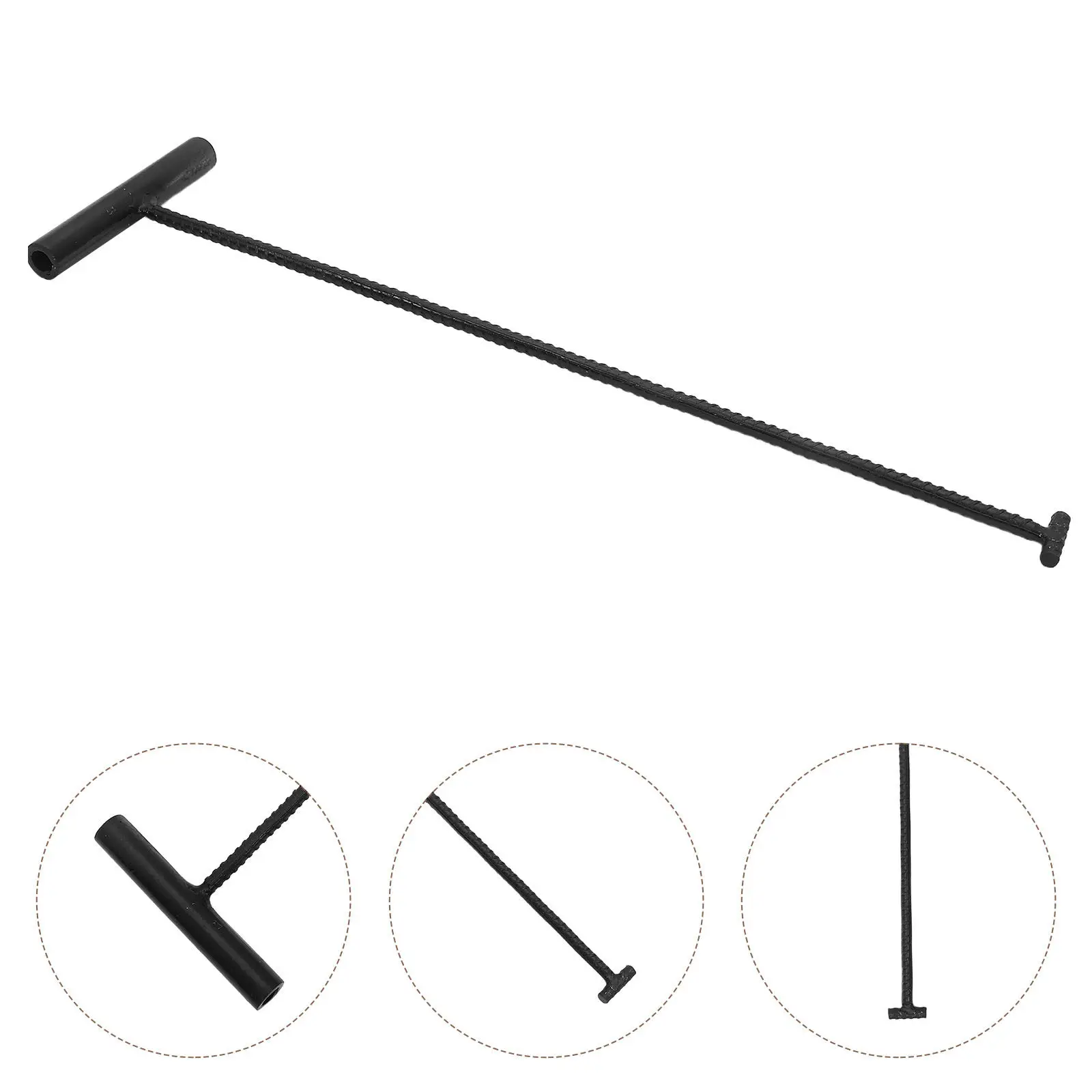 

T Bar Manhole Hook Heavy Duty Stainless Steel For Lifting Storm Drain Covers Grate Puller Tool Utility Lid Opener Portable