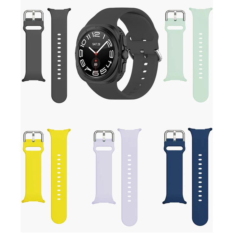 Silicone Strap For Samsung Galaxy Watch Ultra 47mm Soft Sports Bracelet Wristband for Samsung Galaxy Watch 7 Ultra 47mm Correa