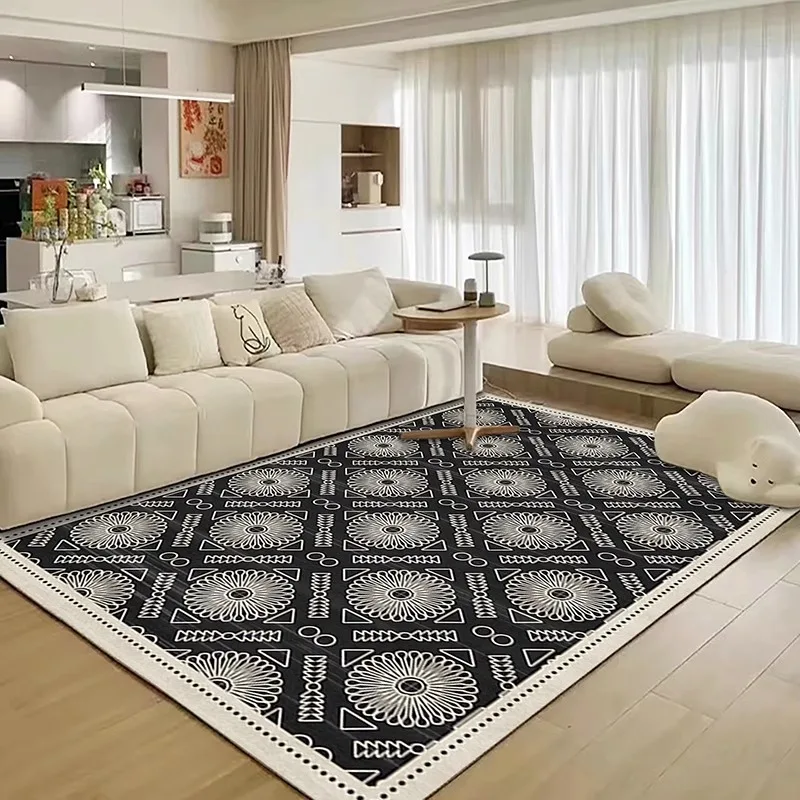 

Vintage Living Room Carpet Advanced Bedroom Plaid Home Decor Floor Mat Large Area Soft Plush Machine Washable Cloakroom IG Rug