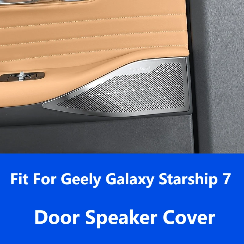 Cubierta de Altavoz de Puerta de Acero Inoxidable para Geely Galaxy Starship 7 EM-i, Protector de Panel de Audio, Accesorios Interiores para Automóvil