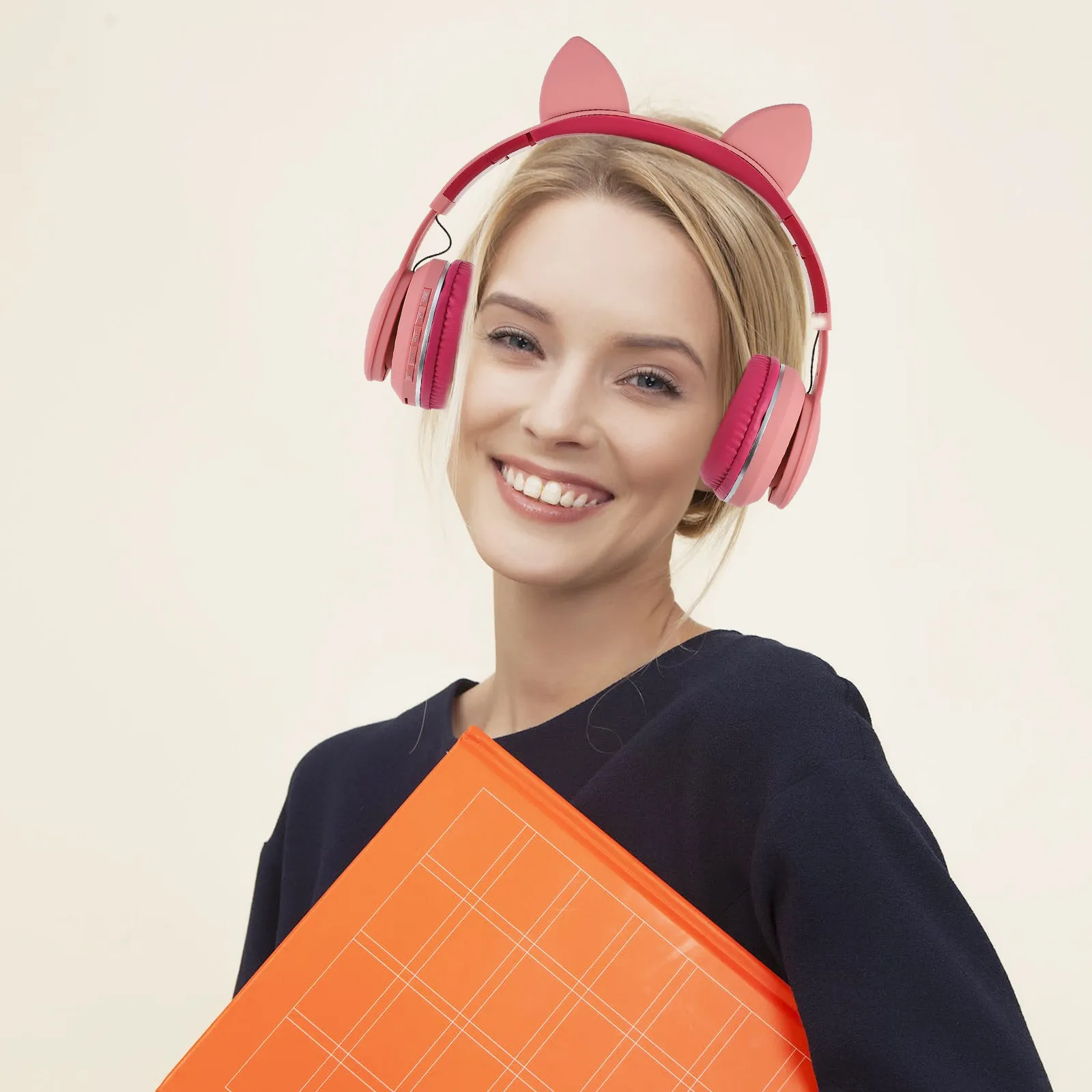 

1Pcs Cartoon Cat Ear Headphone Wireless Flashing Glowing Headset Adjustable Soft Earmuffs Students Gift