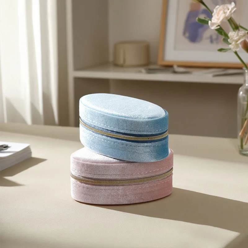 

Высококачественная шкатулка для драгоценностей на молнии, плюшевый роскошный футляр для драгоценностей, овальная шкатулка для драгоценностей, роскошная шкатулка для хранения колец для личного использования, дома