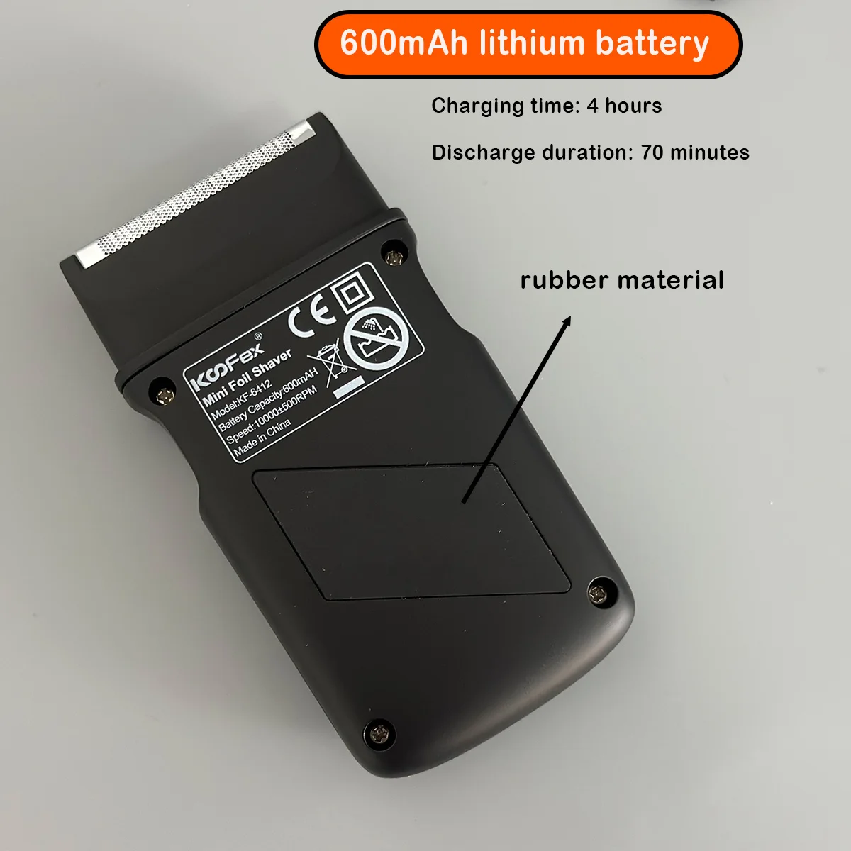 KF-6412 10000RPM Folienrasierer Professioneller Mini-Kantenrasierer Titan-Folienklinge Bart- und Haarschneider USB für Männer mit Extra-Folie – Detail 11