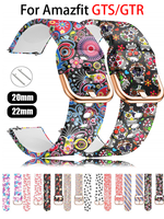 20mm 22mm watch strap For Amazfit GTS/4/3/2/2e/Mini/GTR 4/3/Pro/2e 42mm stratos 2/3 Printed Silicone Bracelet amazfit bip 3 pro