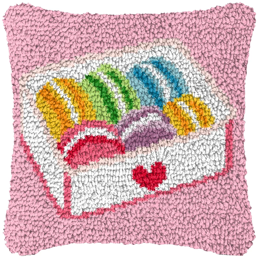 맛있는 케이크 래치 후크 키트 만화 음식 쿠션 베개 커 - Printed Embroidery Kit 리뷰 및 가격