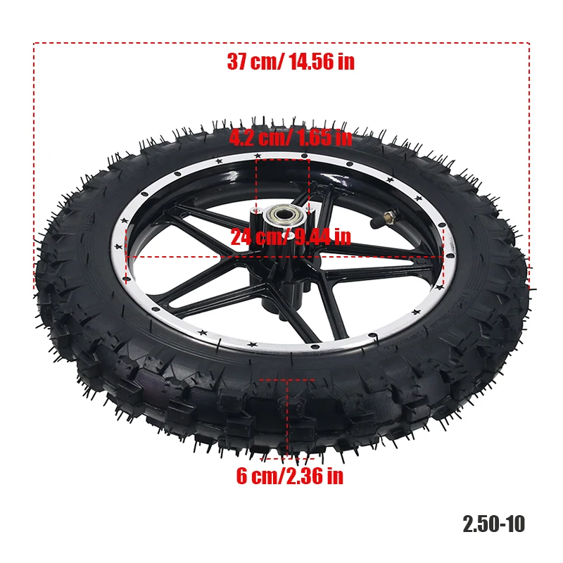 2.50-10 inflatable tires with wheels suitable for motorcycle modification accessories