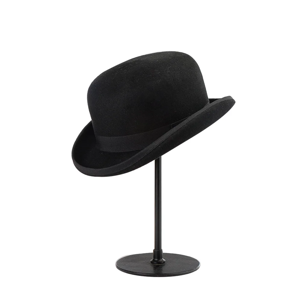 Simple Casual Fashion Round Top Wool Felt Hat Autumn Winter Outdoor Stage Unisex Warm Wool Felt Hat