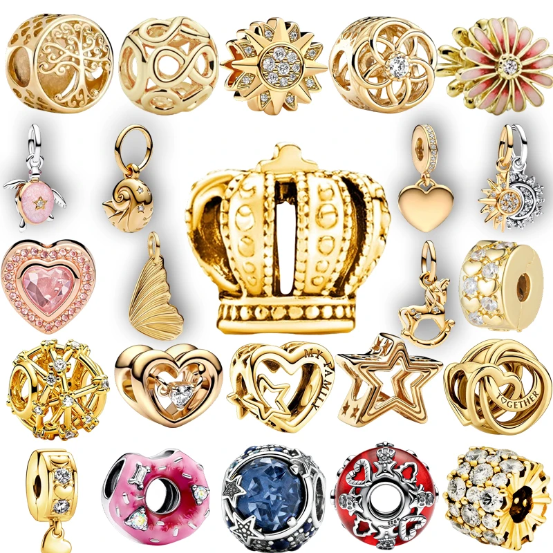 

New Original Charm Beads,Christmas Magic Murano Glass&Pink Donuts&Sea Lion Charm Bead Fit Pendant Bracelet Women Jewelry Gift