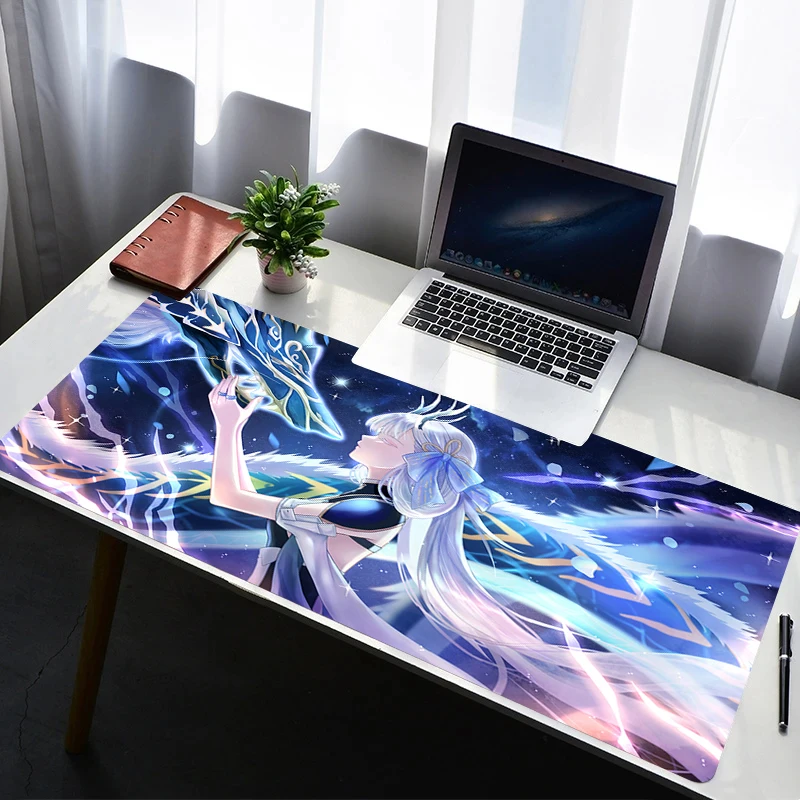 Mouse Pad Laptop Extended Desktop Mat Rubber Wuthering Waves Jinhsi Computer Gamer Mousepad PC Gaming Accessories Keyboard Pad
