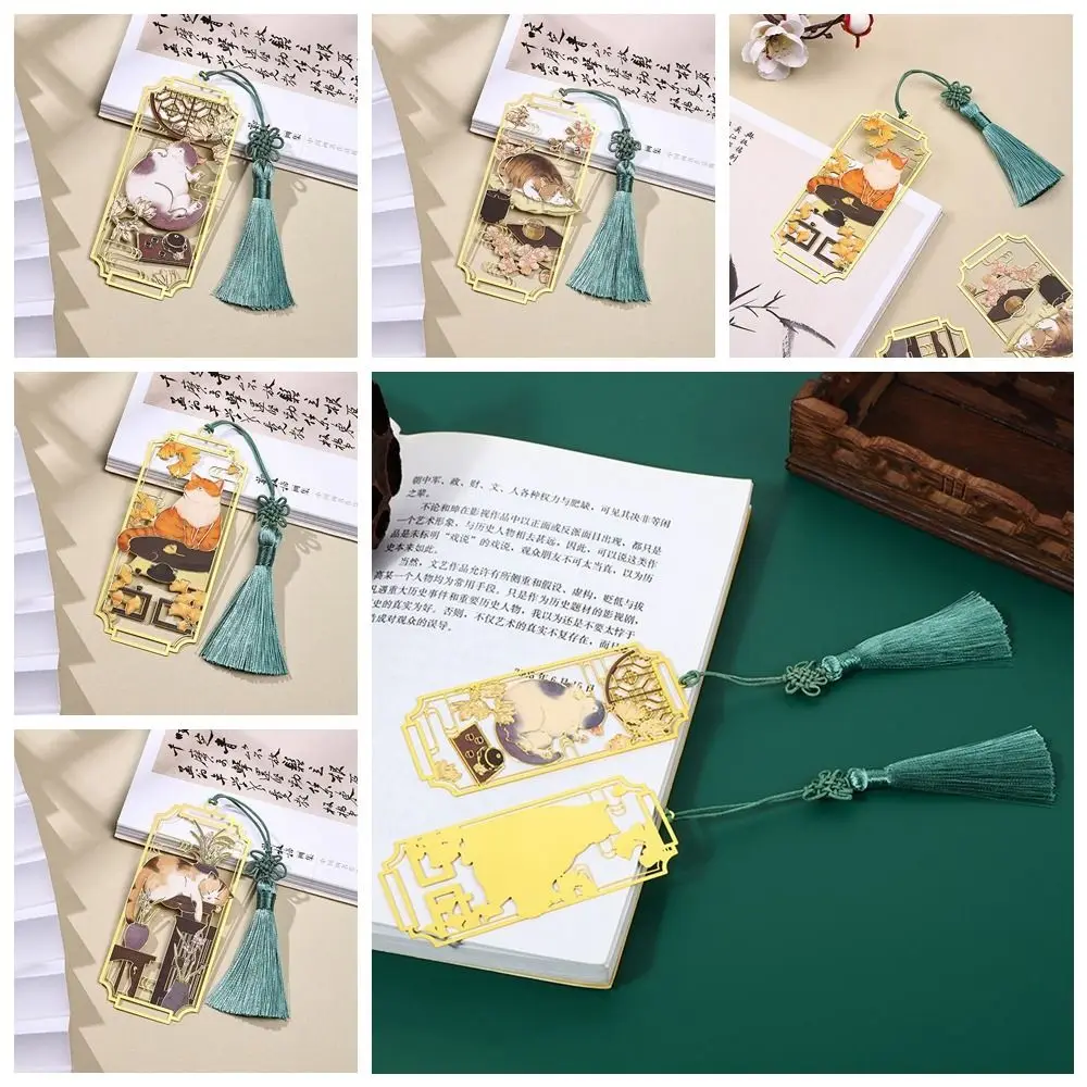 القط جوفاء القط المرجعية شرابات النمط الصيني المعادن القراءة المرجعية الأزياء الإبداعية النمط الصيني الإشارات المرجعية اللوازم المكتبية #5